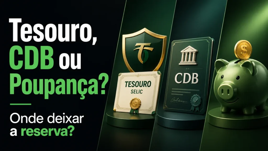 Imagem destacada do artigo: Tesouro Selic, CDB ou poupança: onde deixar a reserva de emergência?