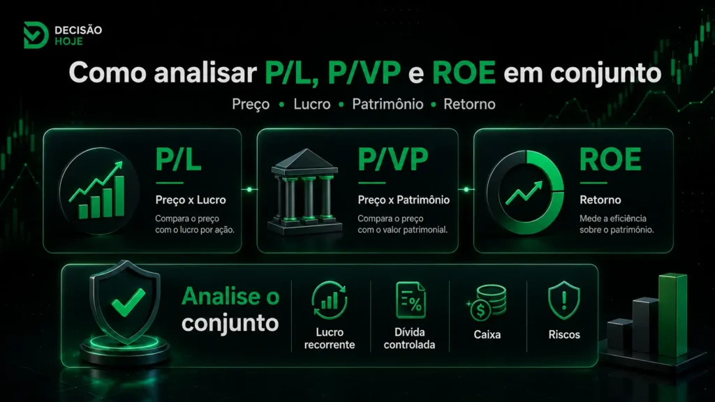 Como analisar P/L, P/VP e ROE em conjunto