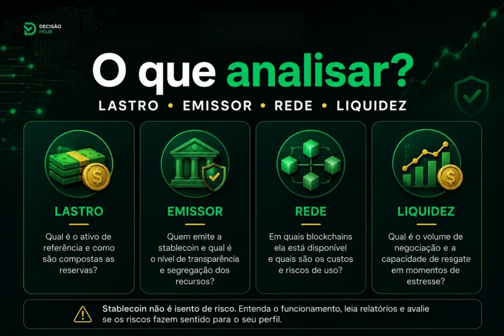 o que analisar em stablecoins